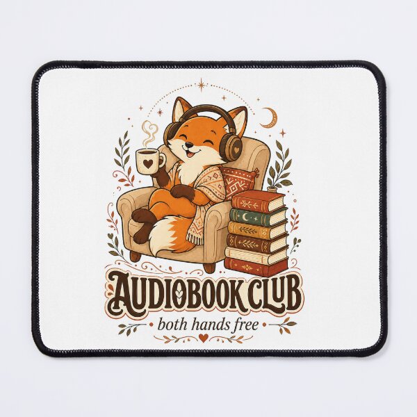 Item preview, Audiobook Club Fox Reading Design for Hands Free Book Lovers designed and sold by Passionread.