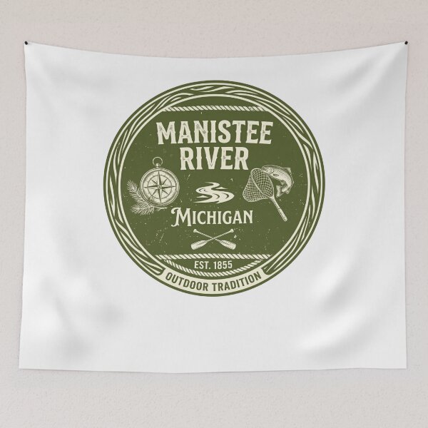 Item preview, Manistee River Michigan Est. 1855 Outdoor Tradition Fishing Angler designed and sold by Simsimah26Parks.