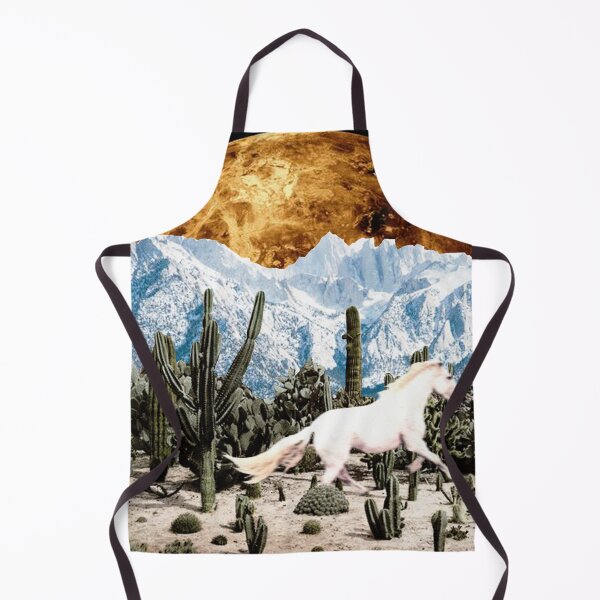 Item preview, Surreal White Horse Desert Mountain Collage Art designed and sold by Saraemme.