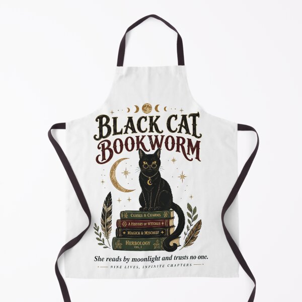 Artikelvorschau, Black Cat Bookworm Boho Reading Design for Cat Lovers entworfen und verkauft von Passionread.