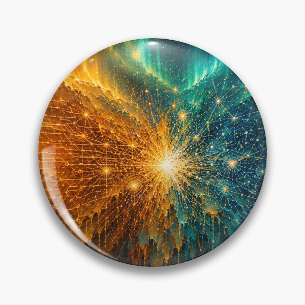 Item preview, Amber Teal Abstract Fusion Wall Art Circuit Constellation Premium Office Decor designed and sold by NeoTigLuna.