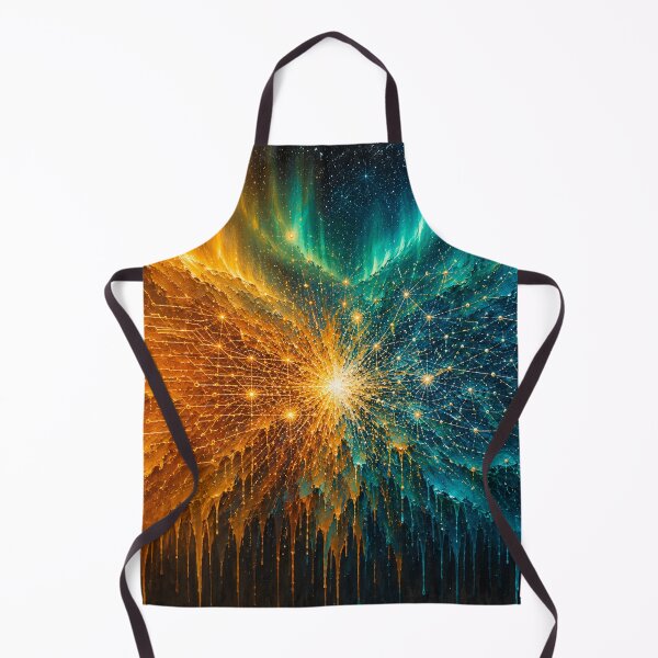 Item preview, Amber Teal Abstract Fusion Wall Art Circuit Constellation Premium Office Decor designed and sold by NeoTigLuna.