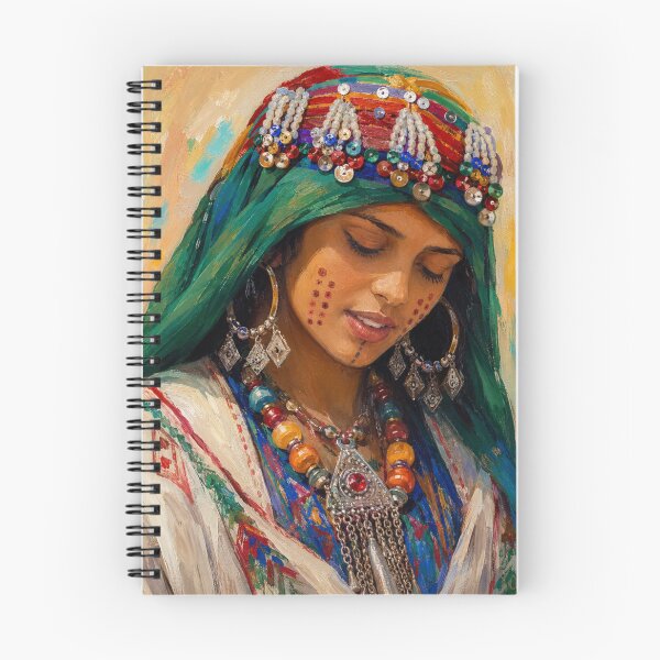 Item preview, Amazigh Beauty with Colorful Jewelry designed and sold by KM Design.