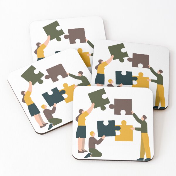 Item preview, Teamwork Putting Together Puzzle Pieces designed and sold by DailyDoodlesBySumbul.