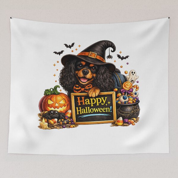 Item preview, Copy of Copy of Halloween Black and Tan Cavalier designed and sold by SpottyRainbow.