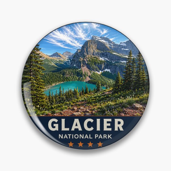 Artikelvorschau, Aufkleber für den Glacier-Nationalpark entworfen und verkauft von Gideon Emmerich.