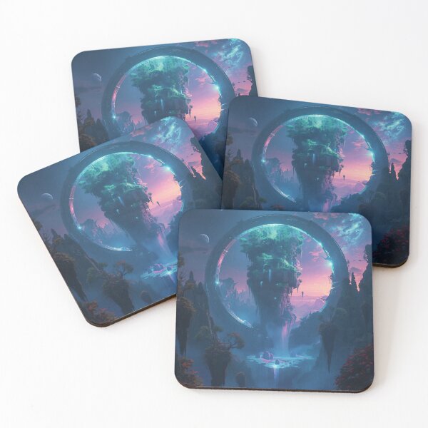 Item preview, Halo Rift Floating Biome Alien Fantasy Landscape Beyond Pandora designed and sold by Luminous Wilds.