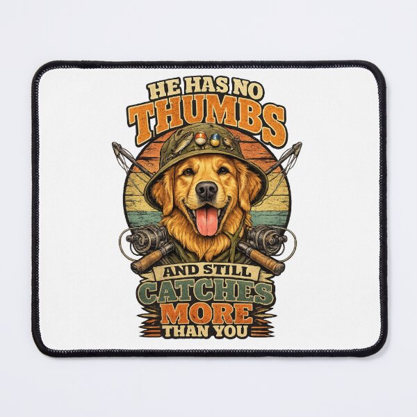 Item preview, Golden Retriever Fishing Shirt – He Has No Thumbs And Still Catches More Than You – Vintage Fisherman Dog Design designed and sold by AMIR PRO .