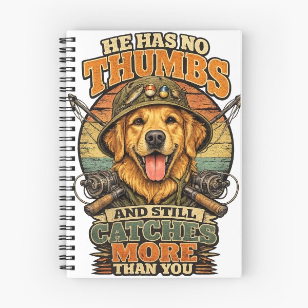 Item preview, Golden Retriever Fishing Shirt – He Has No Thumbs And Still Catches More Than You – Vintage Fisherman Dog Design designed and sold by AMIR PRO .
