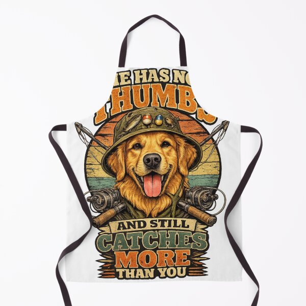 Item preview, Golden Retriever Fishing Shirt – He Has No Thumbs And Still Catches More Than You – Vintage Fisherman Dog Design designed and sold by AMIR PRO .
