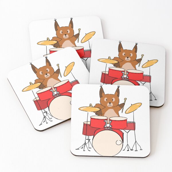 Item preview, Cute squirrel playing drums  designed and sold by thistleberry.