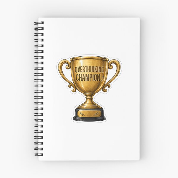 Item preview, Overthinking Champion Funny Single Sticker - Sarcastic Mental Health & Relatable Humor Decal designed and sold by SlapHappyArt.