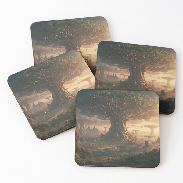 Item preview, Celestial World Tree Alien Fantasy Landscape Beyond Pandora designed and sold by Luminous Wilds.