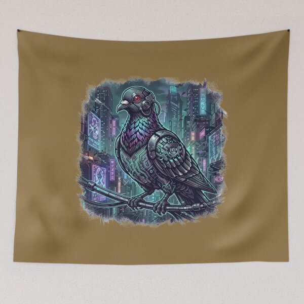 Item preview, Cyberpunk Pigeon in a Neon Futuristic City designed and sold by azule1.