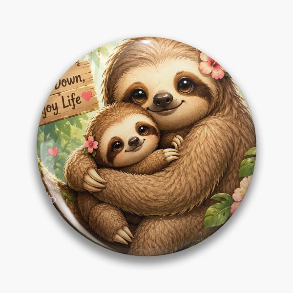 Item preview, Jungle Mom and Baby Sloth Sticker designed and sold by happyhub786.