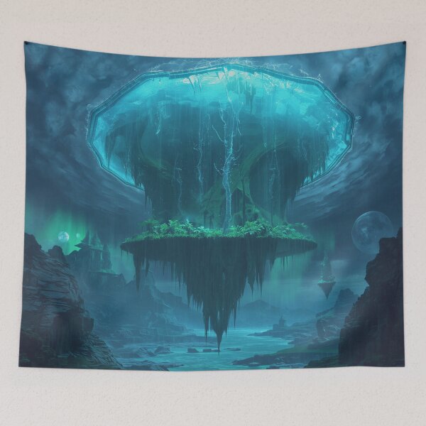 Item preview, Gravity Ocean Skyfall Alien Fantasy Landscape designed and sold by Luminous Wilds.