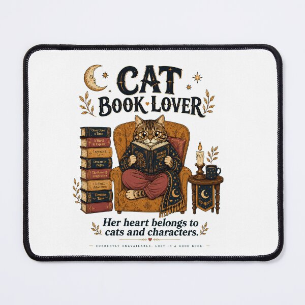 Item preview, Cat Book Lover Boho Reading Design for Cozy Bibliophiles designed and sold by Passionread.