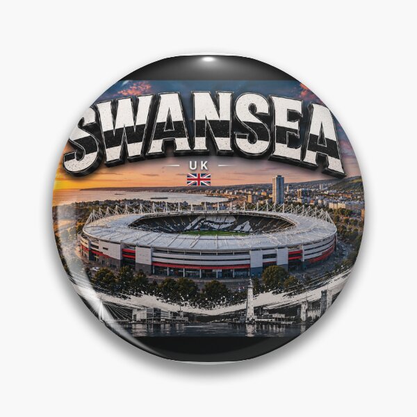 Item preview, Swansea City Skyline & Iconic Stadium Art – Cinematic Twilight Edition designed and sold by globetrottergfx.