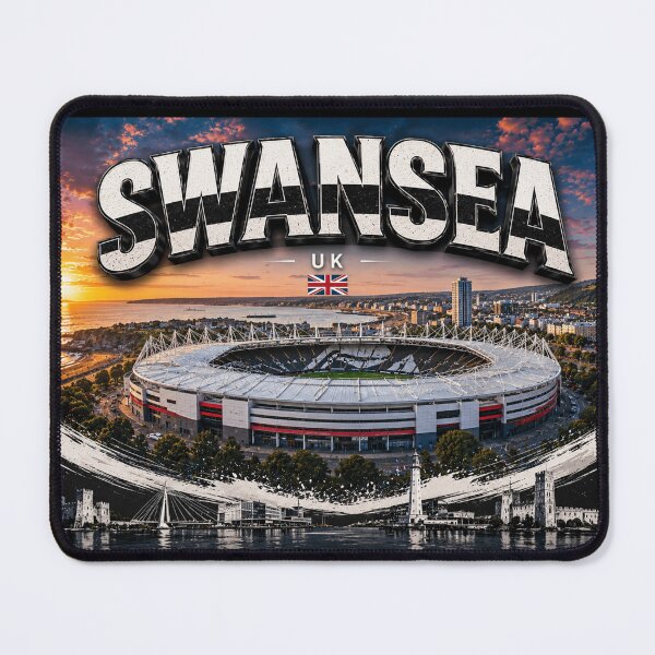 Item preview, Swansea City Skyline & Iconic Stadium Art – Cinematic Twilight Edition designed and sold by globetrottergfx.