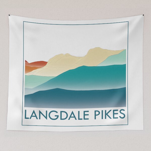 Item preview, Stylised view of Langdale Pikes from Waterhead in Ambleside (v2) designed and sold by LazloWoodbine.