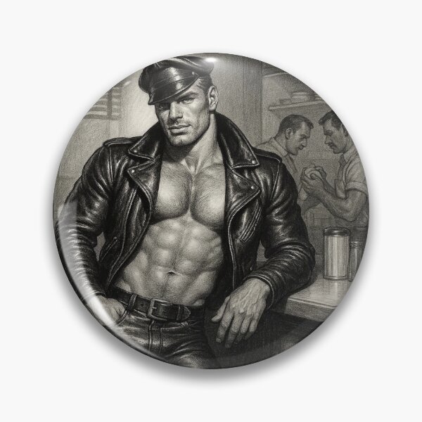 Item preview, Vintage Leather Daddy Diner Days Tom Of Finland Tribute Sketch Gay Pride Art Design designed and sold by ItsAKinkThing.