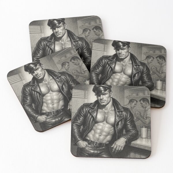 Item preview, Vintage Leather Daddy Diner Days Tom Of Finland Tribute Sketch Gay Pride Art Design designed and sold by ItsAKinkThing.