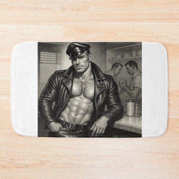 Item preview, Vintage Leather Daddy Diner Days Tom Of Finland Tribute Sketch Gay Pride Art Design designed and sold by ItsAKinkThing.