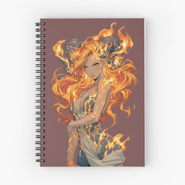 Item preview, Volcanic Goddess – Fantasy Fire Woman with Horns designed and sold by MythicMood.