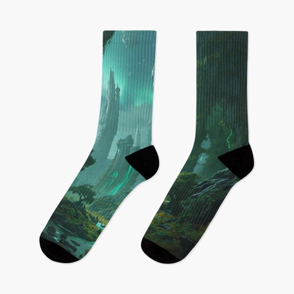 Item preview, Aurora Spine Megaforest Alien Fantasy Landscape Beyond Pandora designed and sold by Luminous Wilds.