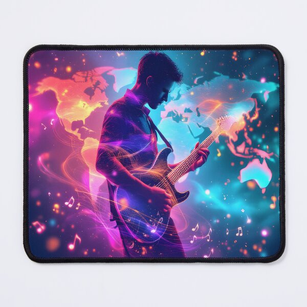 Item preview, World Music Day Neon Guitar Dreams designed and sold by DreamyWallVibes.