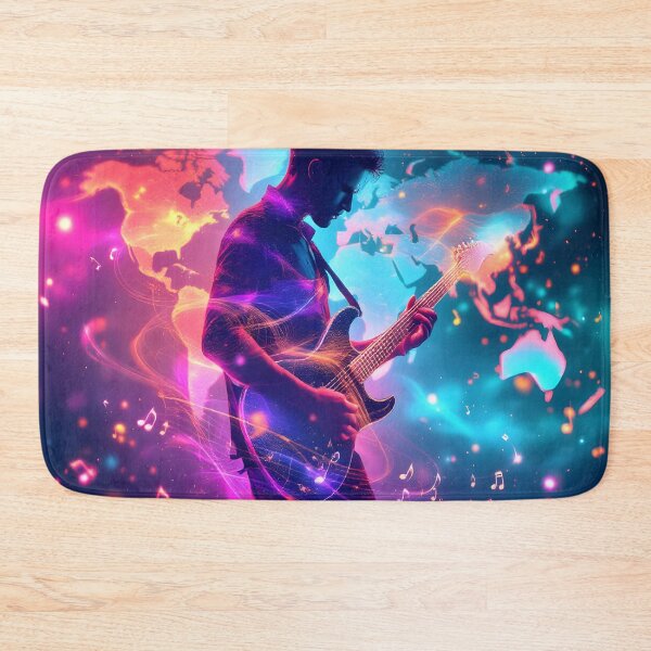 Item preview, World Music Day Neon Guitar Dreams designed and sold by DreamyWallVibes.