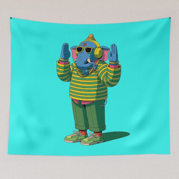 Item preview, Ganesha Streetwear Striped Sweater Headphones Pop Art designed and sold by PANNARUK THAILAND.
