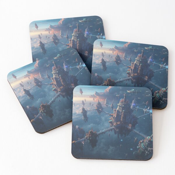 Item preview, Sky Coral Civilization Alien Fantasy Landscape Beyond Pandora designed and sold by Luminous Wilds.