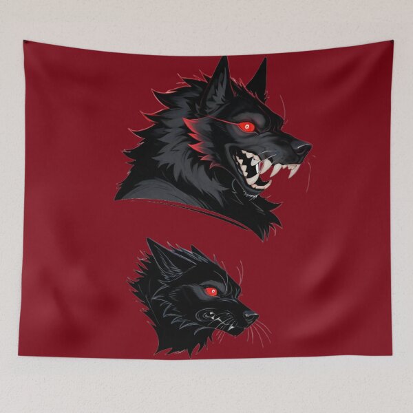 Item preview, Angry Black Werewolf Snarling Gothic Fantasy Wolf designed and sold by BLUESKY11a.
