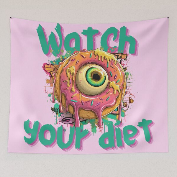 Item preview, Watch Your Diet Funny Nutritionist Joke Literal Pun designed and sold by illeN-Art-World.