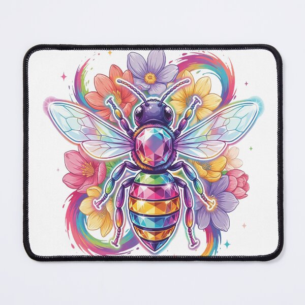 Item preview, Rainbow Crystal Bee Colorful Pollinator Art Design designed and sold by RBToper.