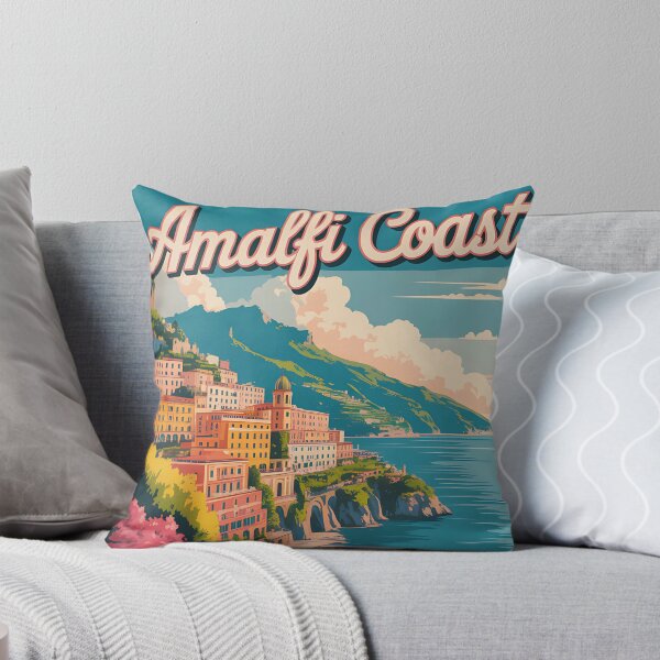 Item preview, Amalfi Coast Italy Vintage Travel Poster designed and sold by hurmerinta.