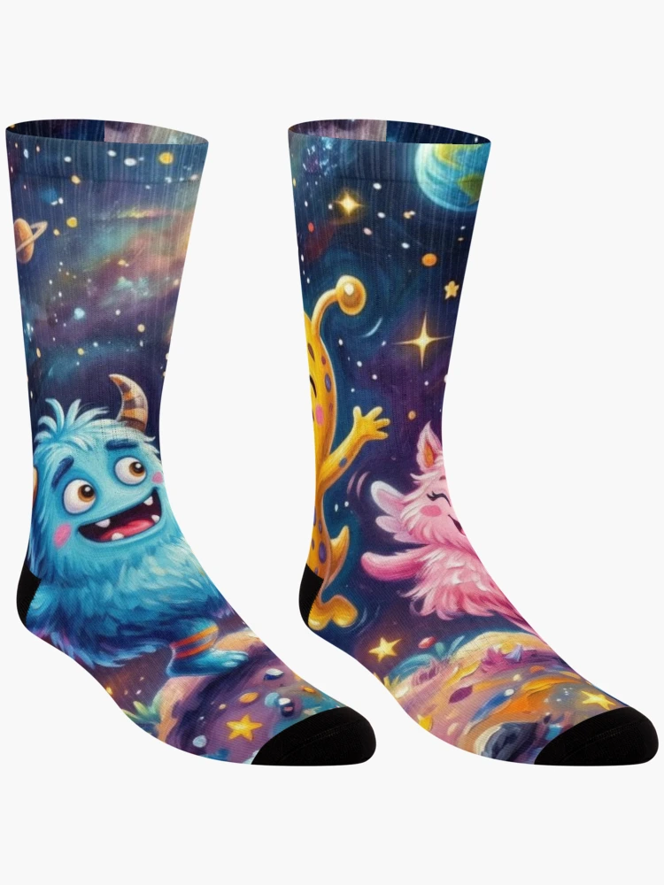 Thumbnail 3 of 5, Socks, Cute aliens designed and sold by PP&RAINBOW SHOP.