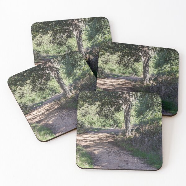 Item preview, Sunlit Forest Trail Through Oaks and Shrubbery With Dirt Path and Overhanging Tree Shade designed and sold by Nmallia.