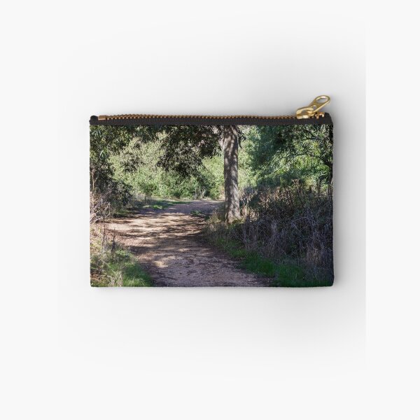 Item preview, Sunlit Forest Trail Through Oaks and Shrubbery With Dirt Path and Overhanging Tree Shade designed and sold by Nmallia.