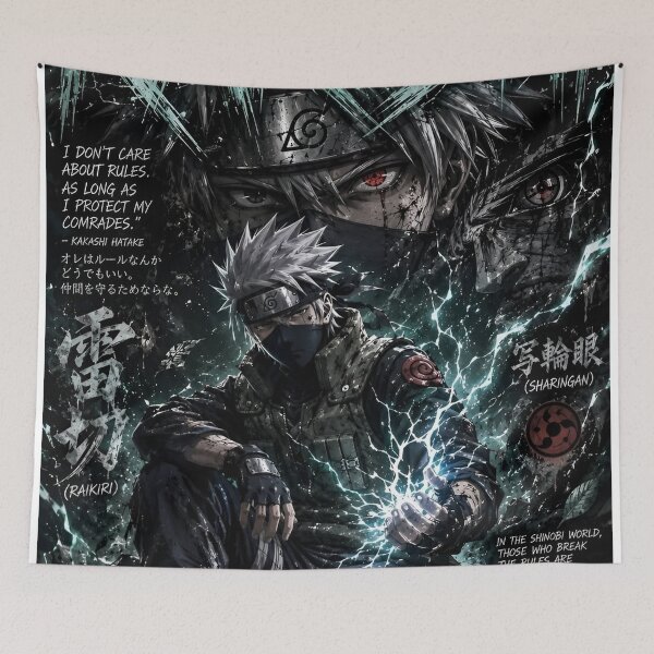 Item preview, Masked Lightning Ninja Warrior | Dark Anime Shinobi Art Poster designed and sold by Dyan4.