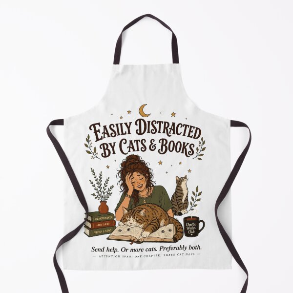 Artikelvorschau, Easily Distracted by Cats and Books Funny Reader Design entworfen und verkauft von Passionread.