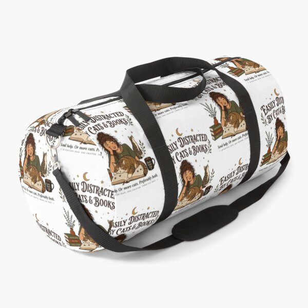 Item preview, Easily Distracted by Cats and Books Funny Reader Design designed and sold by Passionread.