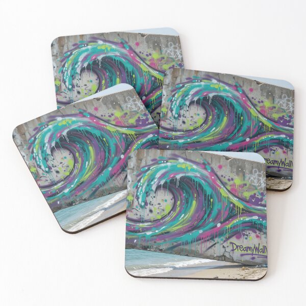 Item preview, Neon Coastal Graffiti Wave by DreamyWallVibes designed and sold by DreamyWallVibes.