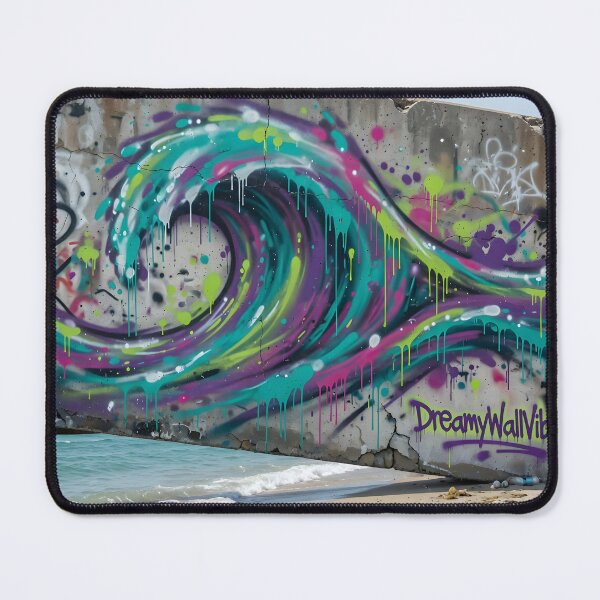 Item preview, Neon Coastal Graffiti Wave by DreamyWallVibes designed and sold by DreamyWallVibes.
