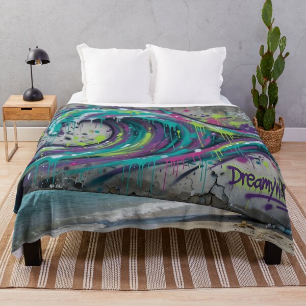 Item preview, Neon Coastal Graffiti Wave by DreamyWallVibes designed and sold by DreamyWallVibes.