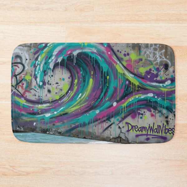 Item preview, Neon Coastal Graffiti Wave by DreamyWallVibes designed and sold by DreamyWallVibes.