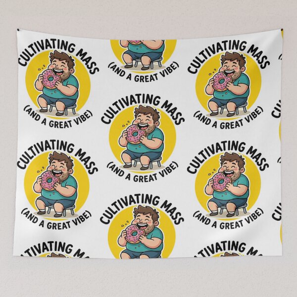 Item preview, Building Physique Cartoon Guy Eating Dessert designed and sold by FrankOliver.