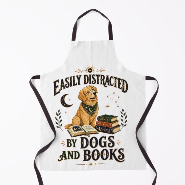 Artikelvorschau, Easily Distracted by Dogs and Books Funny Dog Lover Reader Design entworfen und verkauft von Passionread.