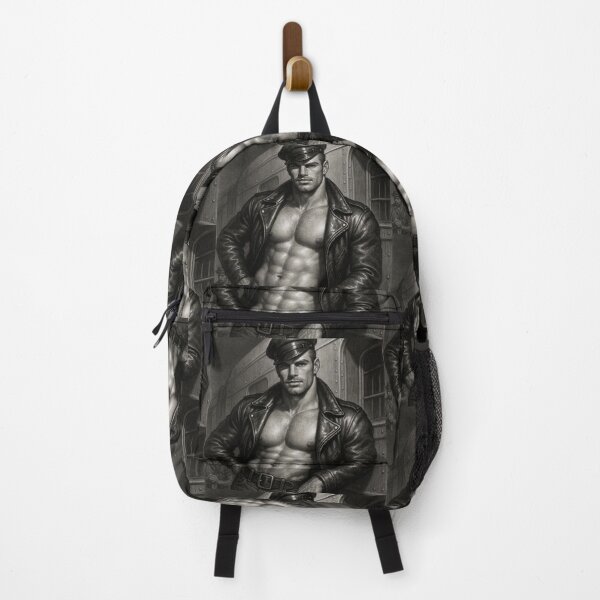 Item preview, Vintage Leather Daddy Berlin Arrival Tom Of Finland Tribute Charcoal Sketch Gay Pride Art Design designed and sold by ItsAKinkThing.